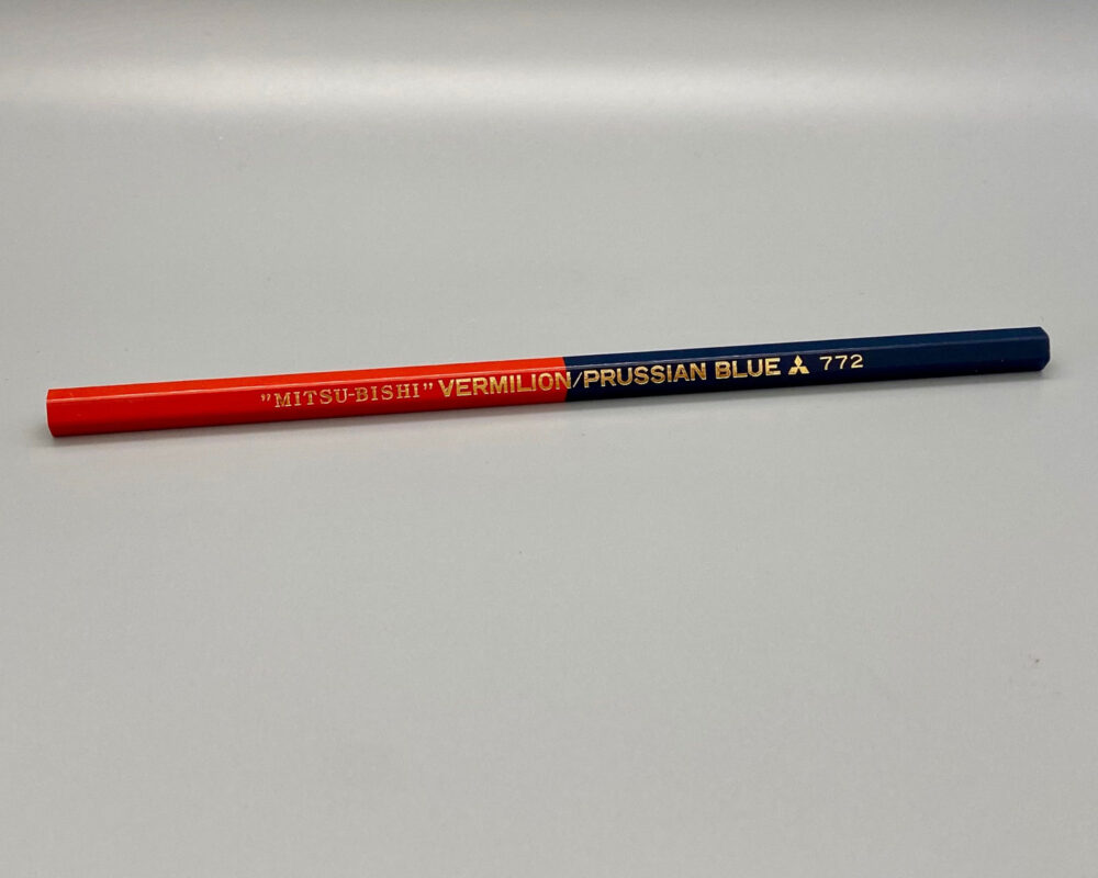 Mitsubishi 772 Bicolour Pencil Vermillion-prussian Blue - Pencilly 