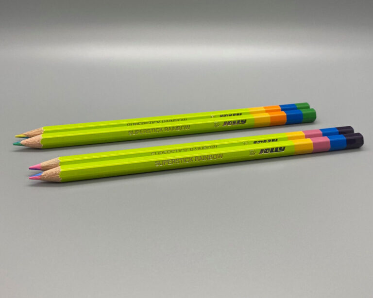JOLLY Supersticks Rainbow, 3 matite colorate, 3 combinazioni di colori, 4 colori in una matita, infrangibile, resistente ai bambini, colori brillanti e ricchi, per i principianti