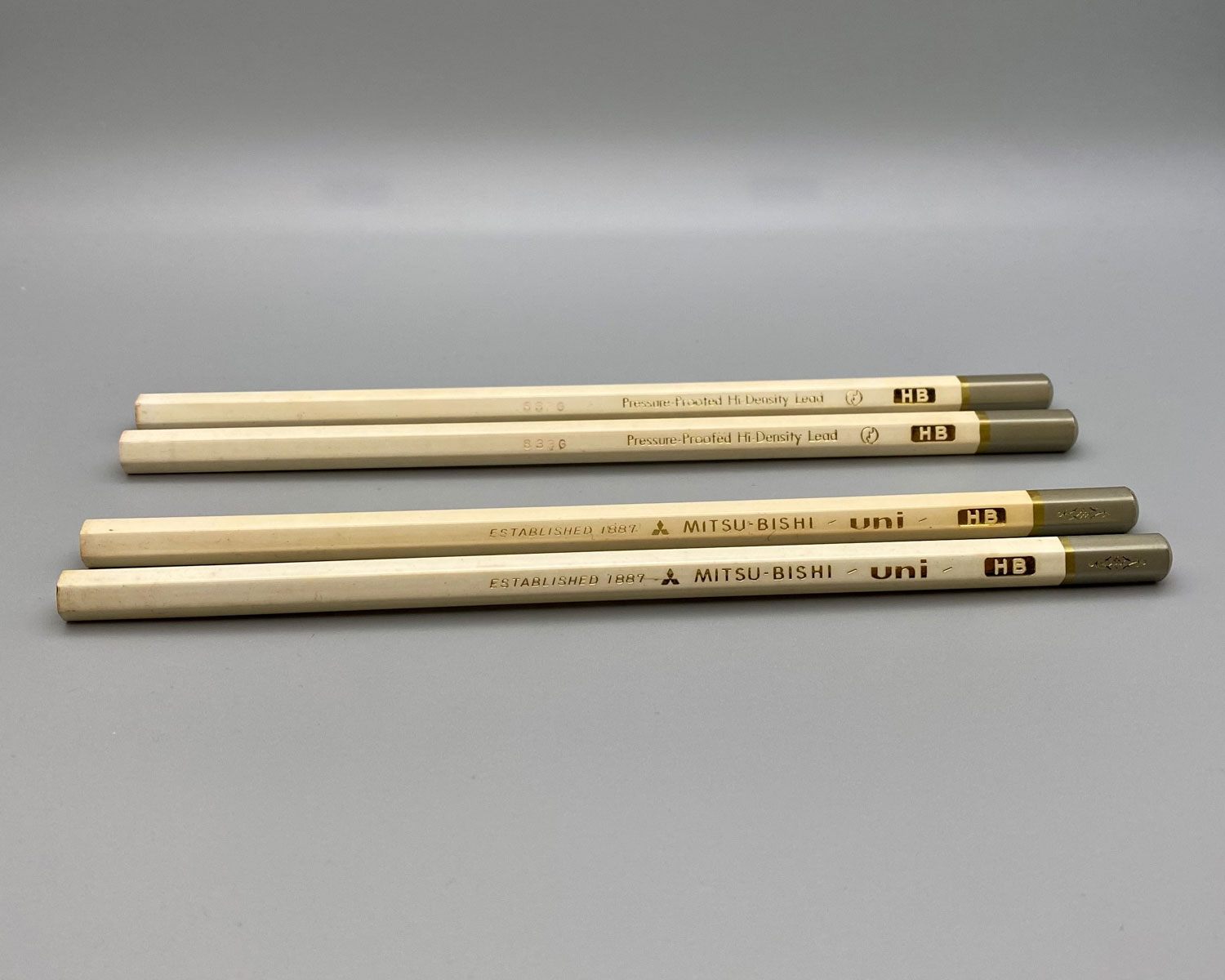 mitsubishi uni white vintage pencils
