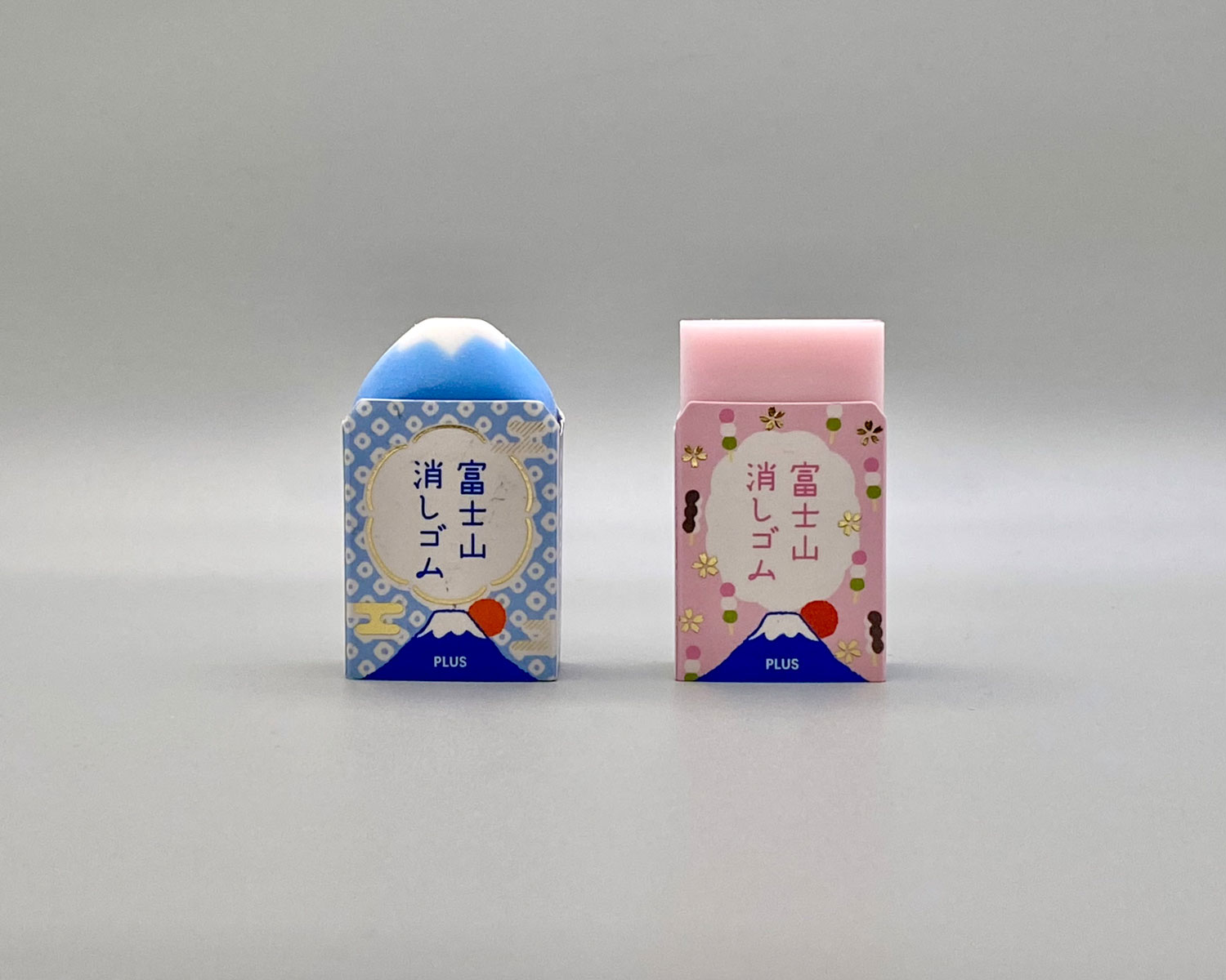 plus fuji pink and blue erasers