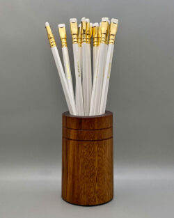 handmade wooden pencil holder
