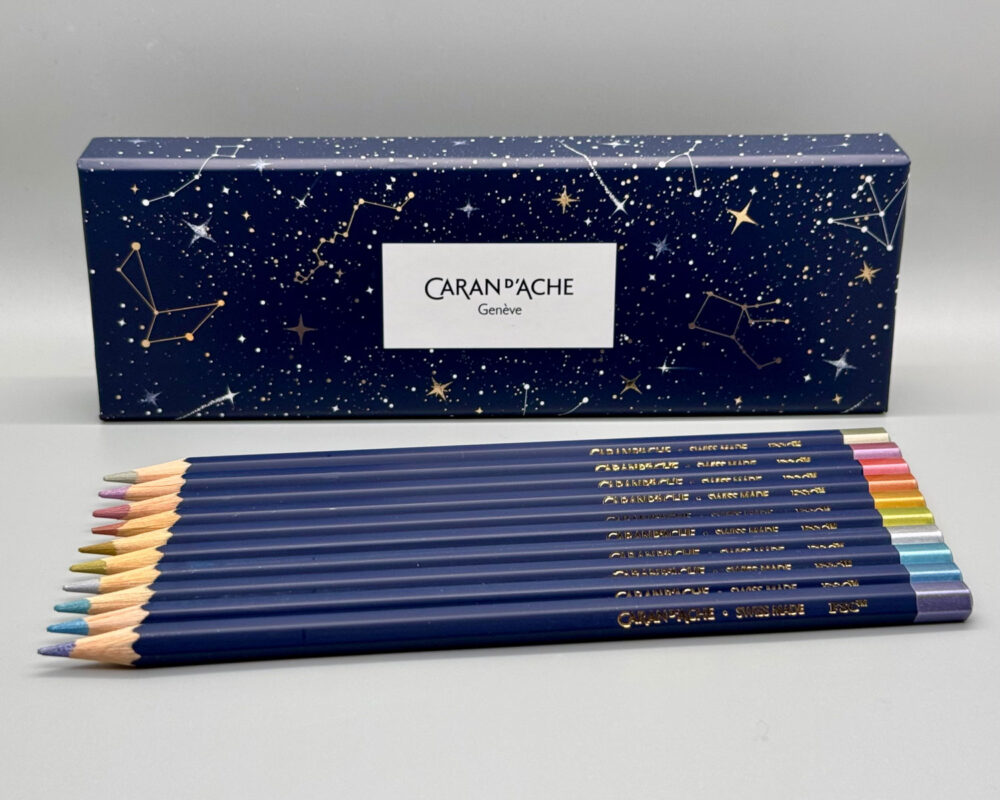 caran d'ache cosmic blue pencil set