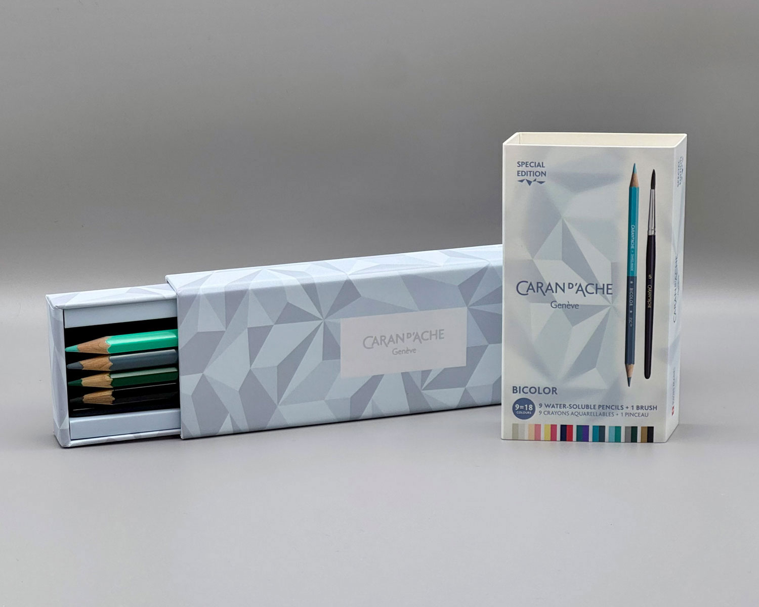 caran d'ache alpine frost bicolour water-soluble pencil set