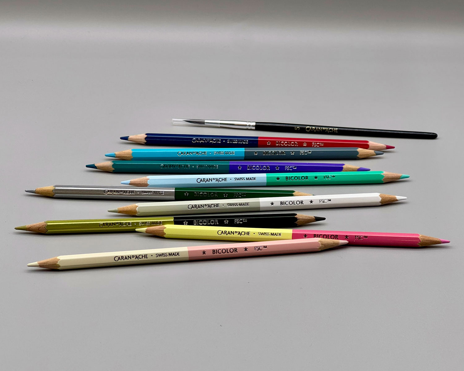 caran d'ache alpine frost bicolour water-soluble pencil set